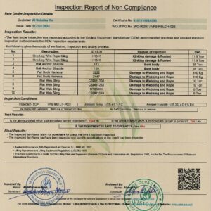 41011V006A090 (Inspection Report of Non Compliance) WO-00207